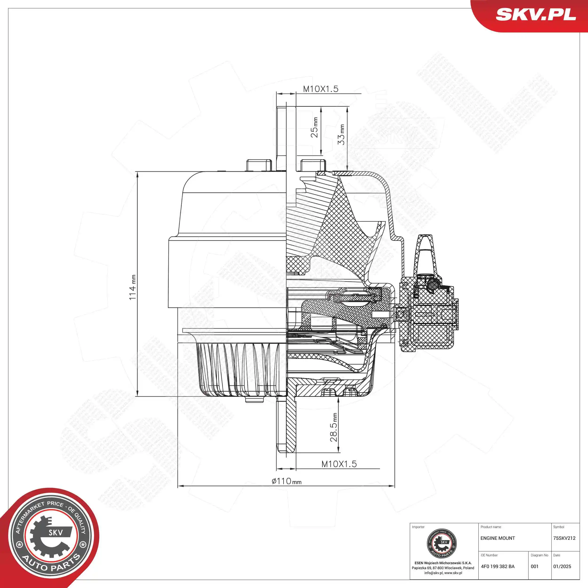 Mounting, engine